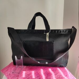 Victoria Secret Black VSX Large Mesh Tote Travel Bag NWT